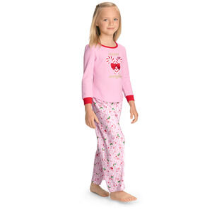 American Girl NWT Merry Everything Pajama Set Christmas Pink Candy Cane Lg 14/16